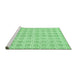 Sideview of Machine Washable Abstract Emerald Green Modern Area Rugs, wshabs444emgrn