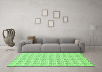 Machine Washable Abstract Green Modern Rug, wshabs444grn