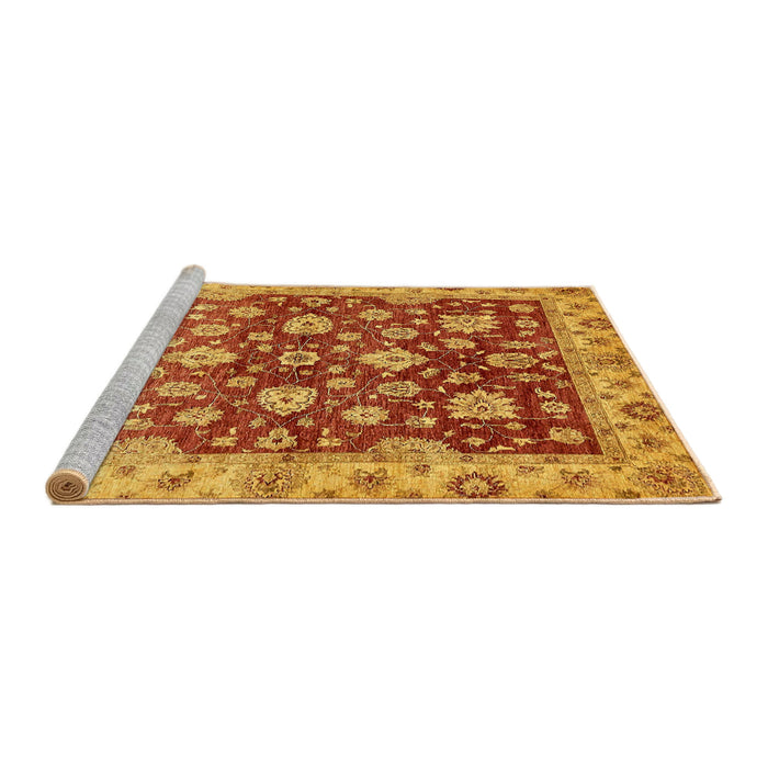 Sideview of Machine Washable Abstract Orange Rug, wshabs445