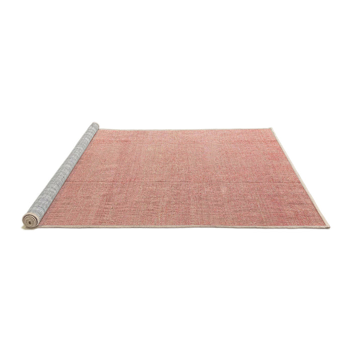 Sideview of Machine Washable Abstract Light Salmon Pink Rug, wshabs4450