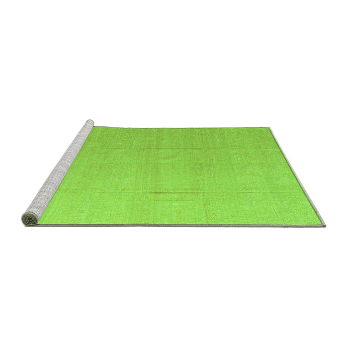 Sideview of Machine Washable Abstract Green Modern Area Rugs, wshabs4450grn