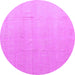 Round Abstract Purple Modern Rug, abs4450pur