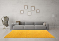 Machine Washable Abstract Yellow Modern Rug, wshabs4450yw