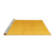 Sideview of Machine Washable Abstract Yellow Modern Rug, wshabs4450yw