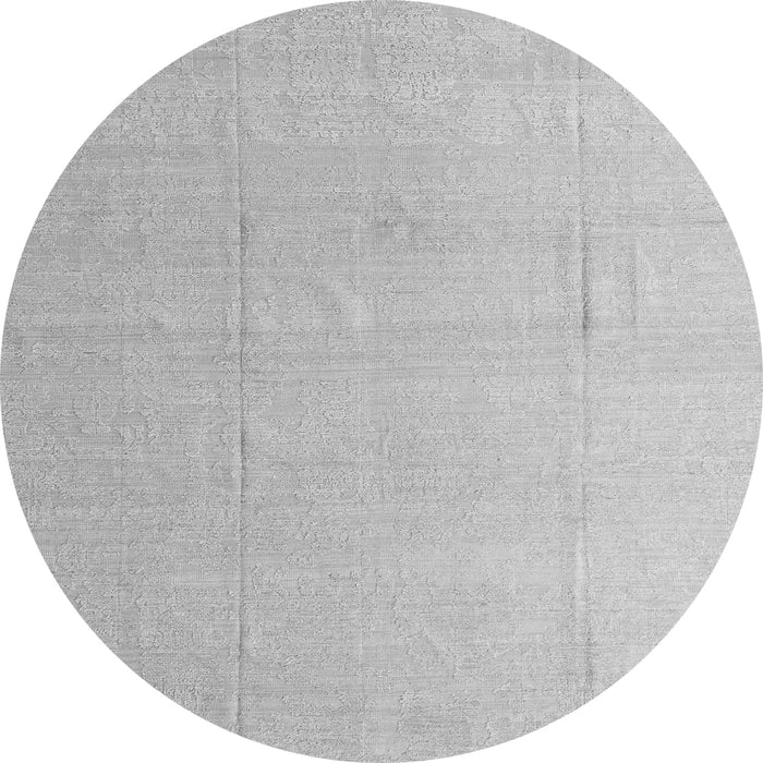 Round Machine Washable Abstract Gray Modern Rug, wshabs4450gry