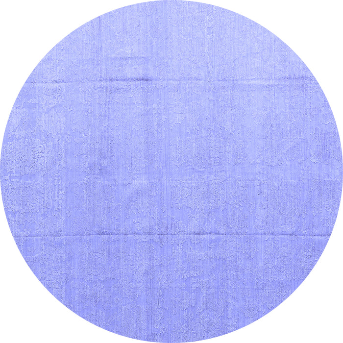 Round Machine Washable Abstract Blue Modern Rug, wshabs4450blu