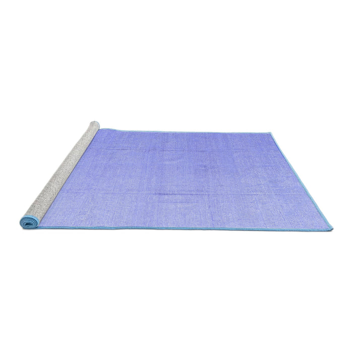 Sideview of Machine Washable Abstract Blue Modern Rug, wshabs4450blu
