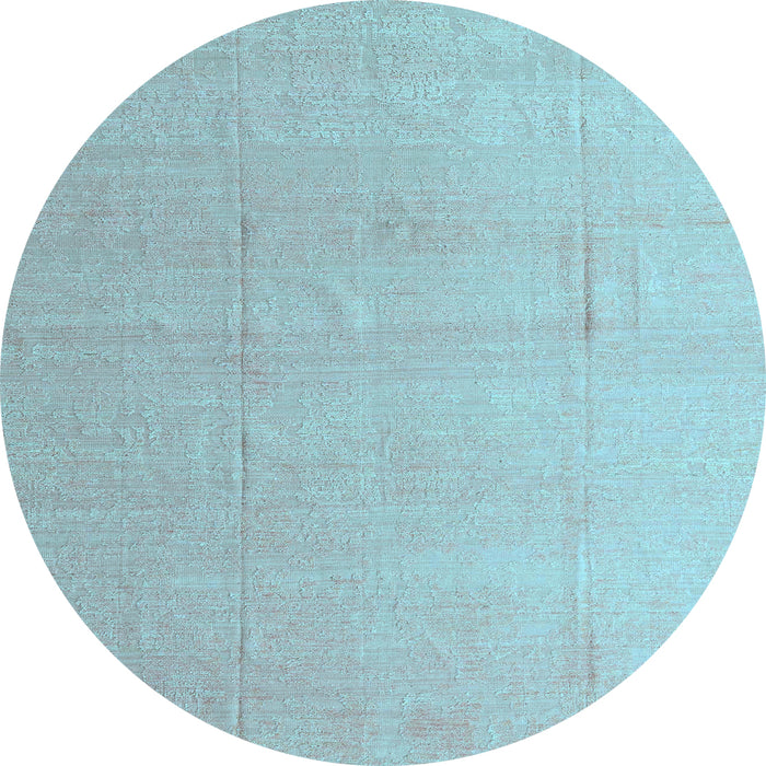 Round Machine Washable Abstract Light Blue Modern Rug, wshabs4450lblu