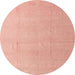 Round Abstract Light Salmon Pink Modern Rug, abs4450