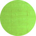 Round Abstract Green Modern Rug, abs4450grn