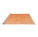 Sideview of Machine Washable Abstract Orange Modern Area Rugs, wshabs4450org