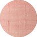Round Machine Washable Abstract Light Salmon Pink Rug, wshabs4450