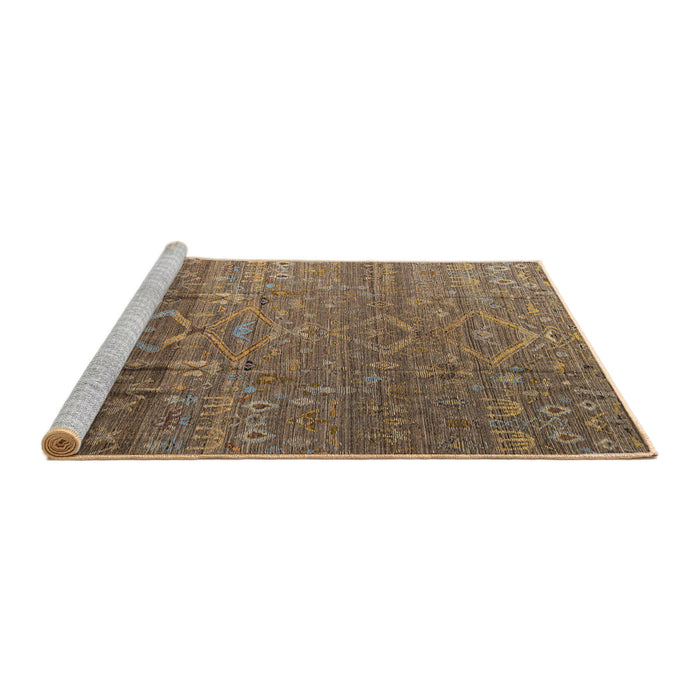 Sideview of Machine Washable Abstract Red Brown Rug, wshabs4451