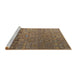 Sideview of Machine Washable Abstract Red Brown Rug, wshabs4451