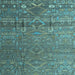 Square Abstract Light Blue Modern Rug, abs4451lblu