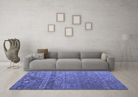 Machine Washable Abstract Blue Modern Rug, wshabs4451blu