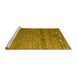 Sideview of Machine Washable Abstract Yellow Modern Rug, wshabs4451yw