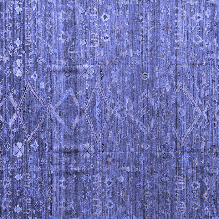 Square Machine Washable Abstract Blue Modern Rug, wshabs4451blu