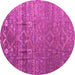 Round Abstract Pink Modern Rug, abs4451pnk