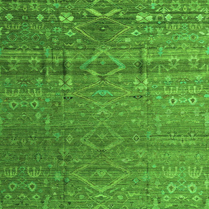 Square Abstract Green Modern Rug, abs4451grn