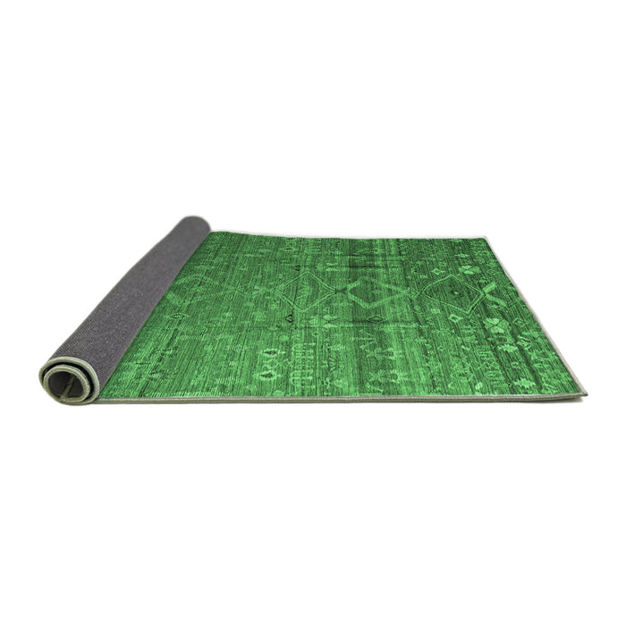 Sideview of Abstract Emerald Green Modern Rug, abs4451emgrn