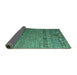 Sideview of Abstract Turquoise Modern Rug, abs4451turq