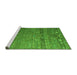 Sideview of Machine Washable Abstract Green Modern Area Rugs, wshabs4451grn