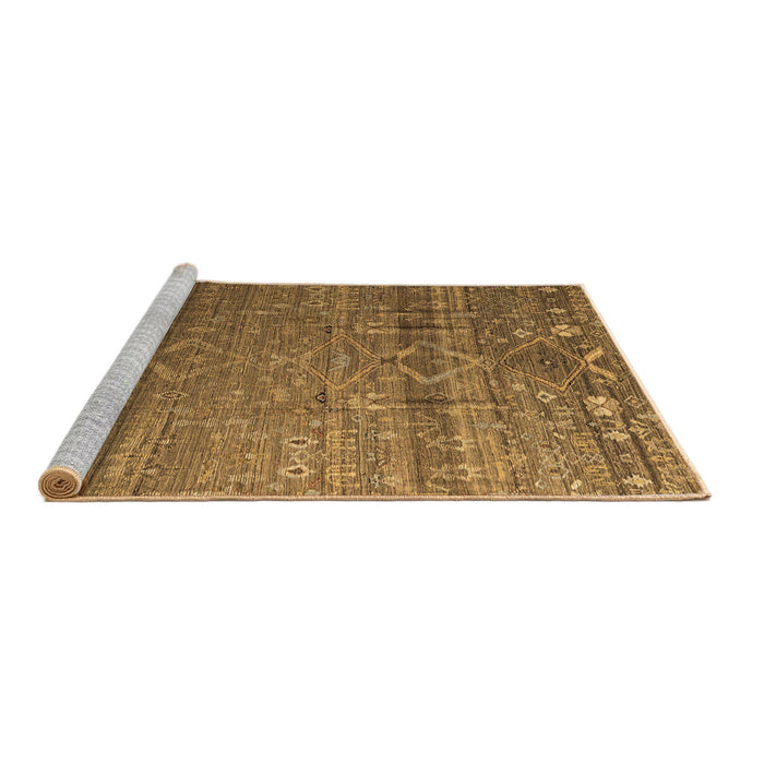 Sideview of Machine Washable Abstract Brown Modern Rug, wshabs4451brn