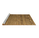 Sideview of Machine Washable Abstract Brown Modern Rug, wshabs4451brn