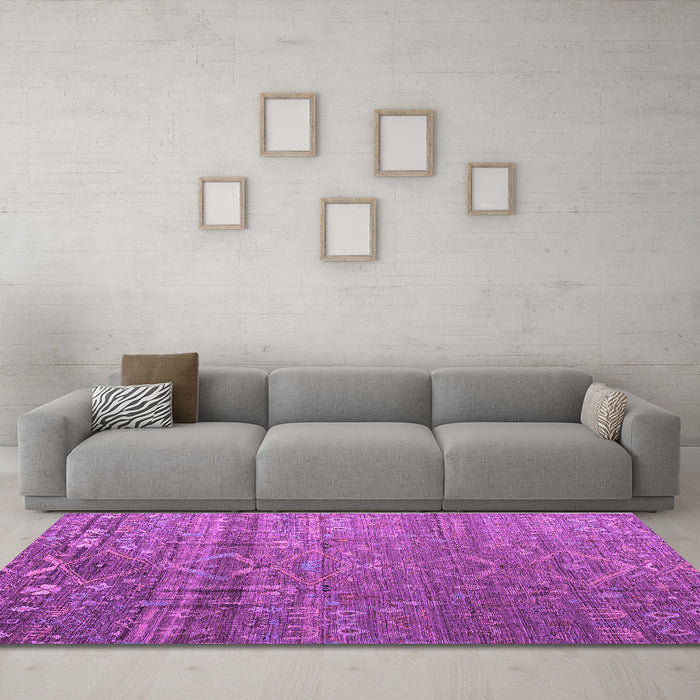 Machine Washable Abstract Purple Modern Area Rugs in a Living Room, wshabs4451pur