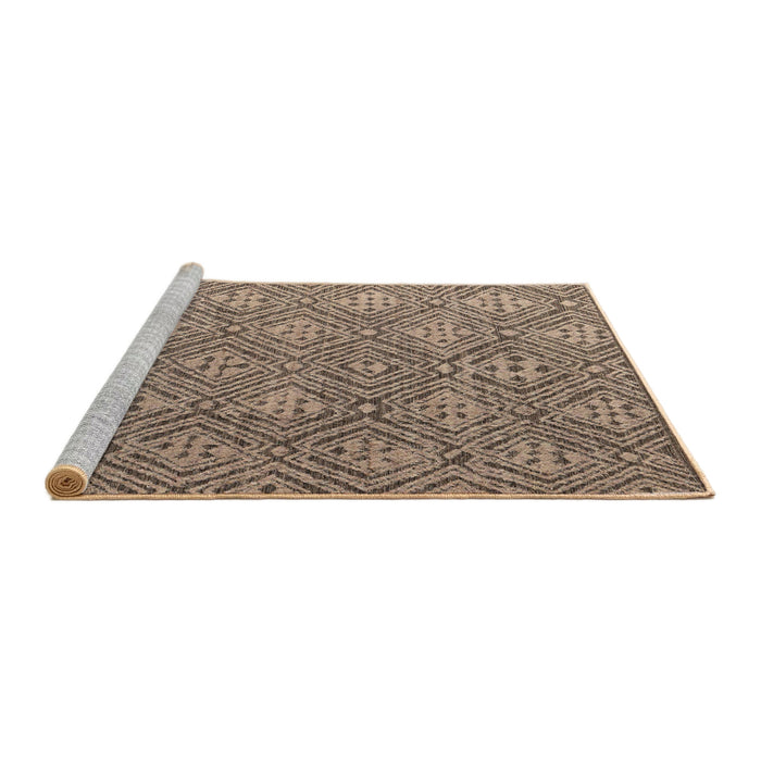 Sideview of Machine Washable Abstract Brown Sugar Brown Rug, wshabs4452