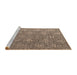 Sideview of Machine Washable Abstract Brown Sugar Brown Rug, wshabs4452