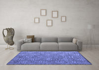 Machine Washable Abstract Blue Modern Rug, wshabs4452blu