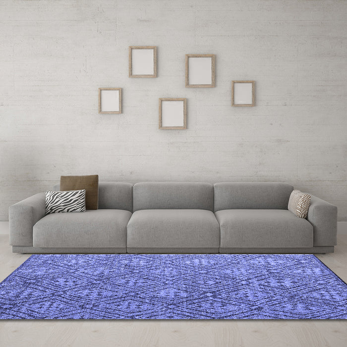 Machine Washable Abstract Blue Modern Rug in a Living Room, wshabs4452blu