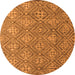 Round Abstract Orange Modern Rug, abs4452org