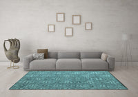 Machine Washable Abstract Light Blue Modern Rug, wshabs4452lblu