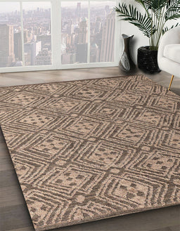 Abstract Brown Modern Rug in Family Room, abs4452