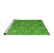 Sideview of Machine Washable Abstract Green Modern Area Rugs, wshabs4452grn