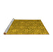 Sideview of Machine Washable Abstract Yellow Modern Rug, wshabs4452yw