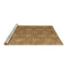 Sideview of Machine Washable Abstract Brown Modern Rug, wshabs4452brn