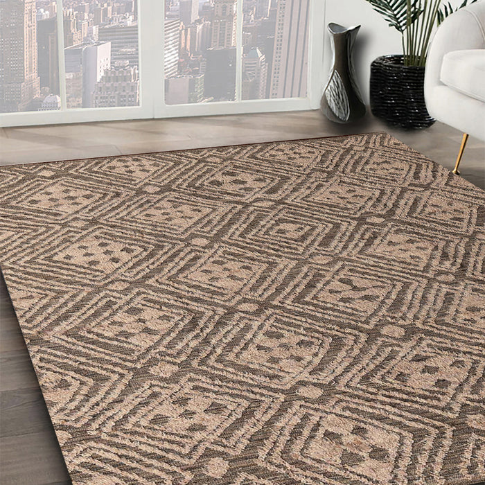 Machine Washable Abstract Brown Sugar Brown Rug in a Family Room, wshabs4452
