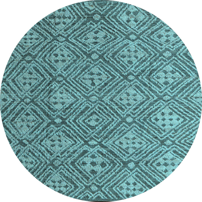 Round Machine Washable Abstract Light Blue Modern Rug, wshabs4452lblu