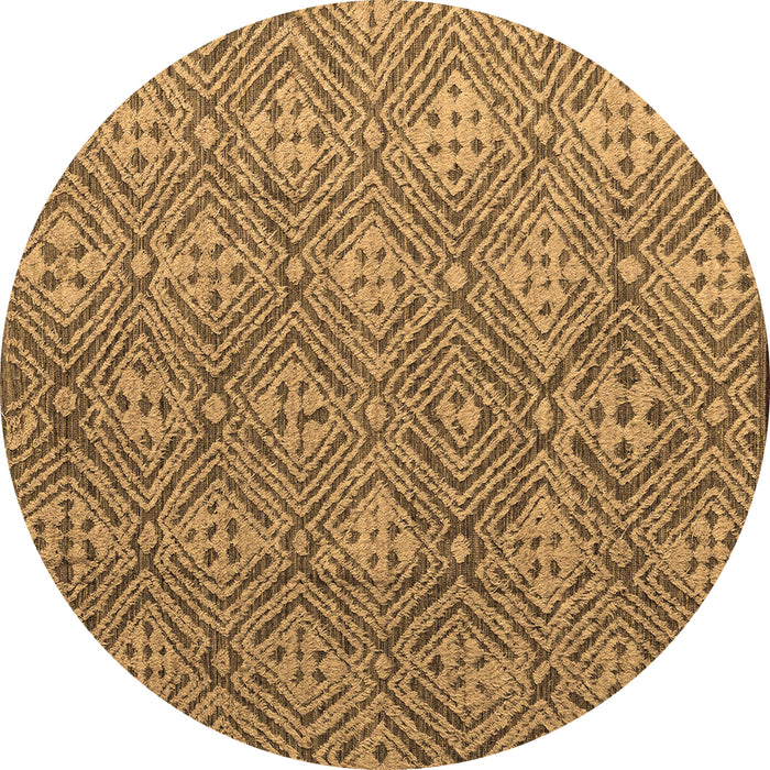 Round Machine Washable Abstract Brown Modern Rug, wshabs4452brn