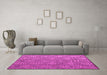 Machine Washable Abstract Pink Modern Rug in a Living Room, wshabs4452pnk