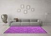 Machine Washable Abstract Purple Modern Area Rugs in a Living Room, wshabs4452pur