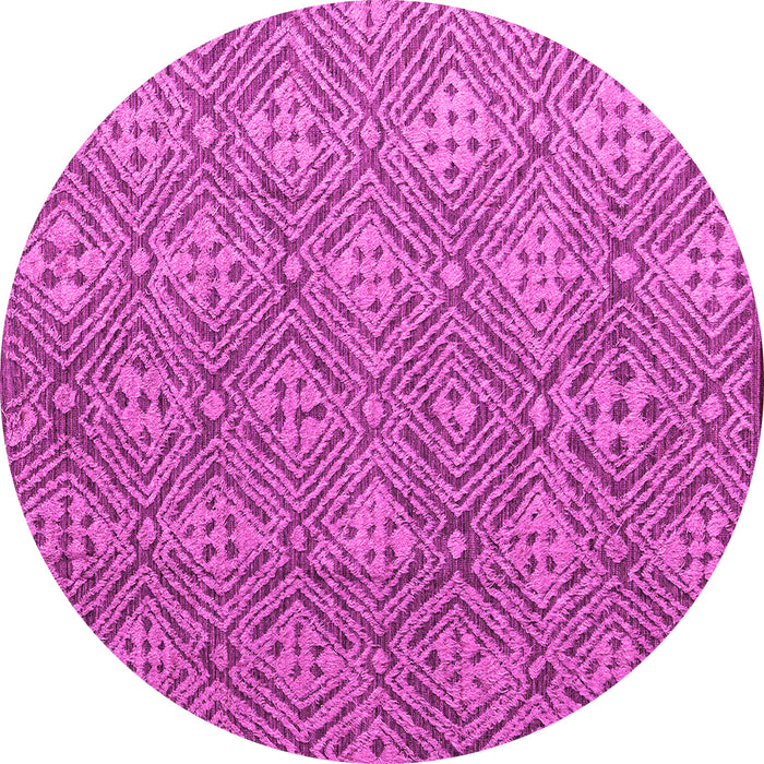 Round Machine Washable Abstract Pink Modern Rug, wshabs4452pnk