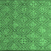 Square Abstract Emerald Green Modern Rug, abs4452emgrn