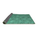 Sideview of Abstract Turquoise Modern Rug, abs4452turq