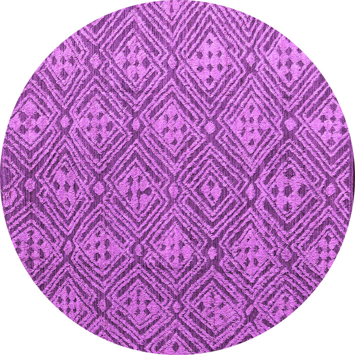 Round Machine Washable Abstract Purple Modern Area Rugs, wshabs4452pur