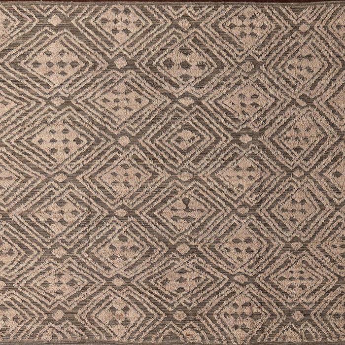 Square Abstract Brown Modern Rug, abs4452